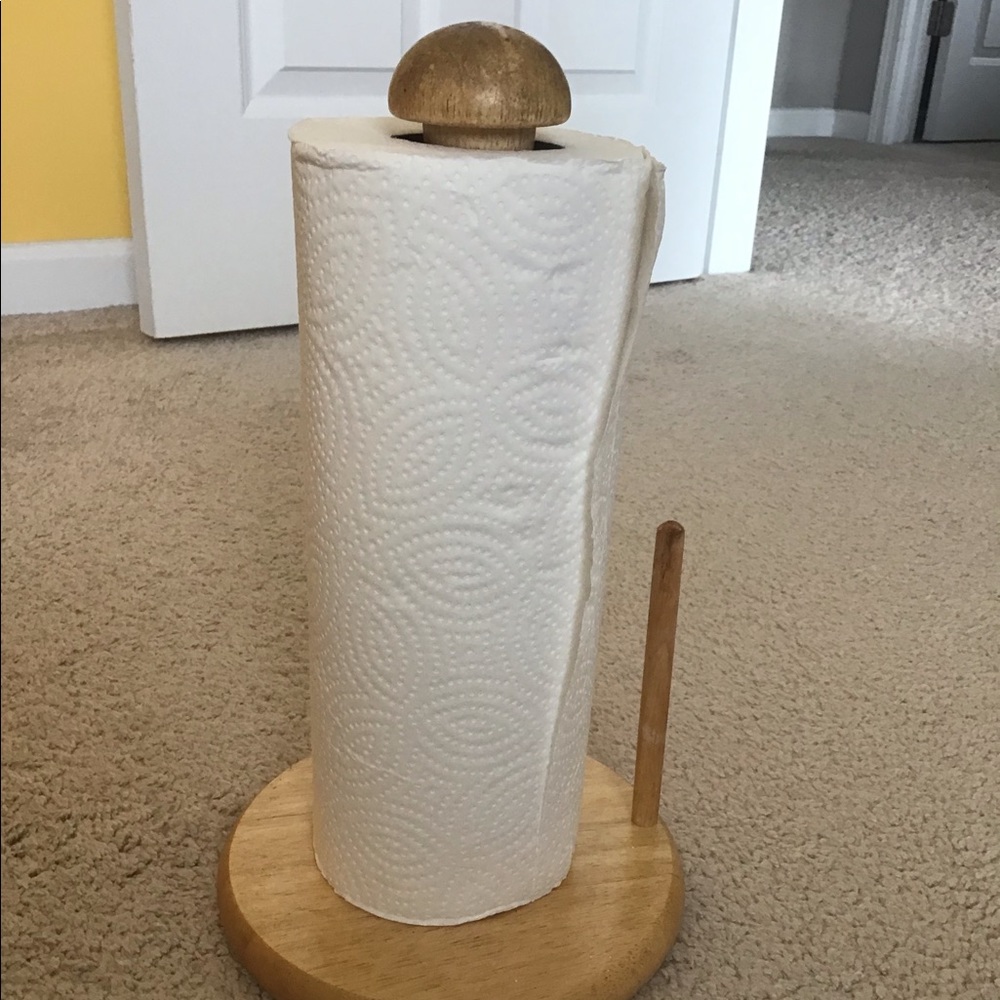 Solid wood paper towel holder